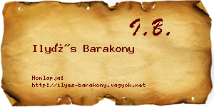 Ilyés Barakony névjegykártya